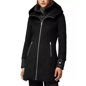 Soia & Kyo Rooney Hooded Mixed Media Coat M